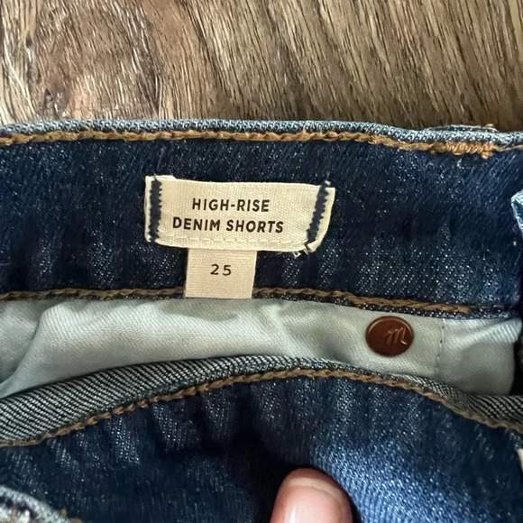 Madewell Cutoff Edition High-Rise Frayed Denim Jean Shorts Glenoaks Wash Size 25 - Picture 3 of 9